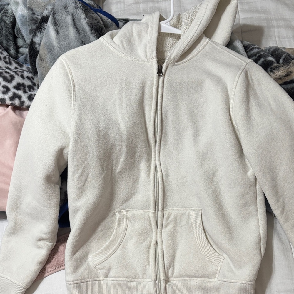 Old Navy Kids White Hoodie Jacket